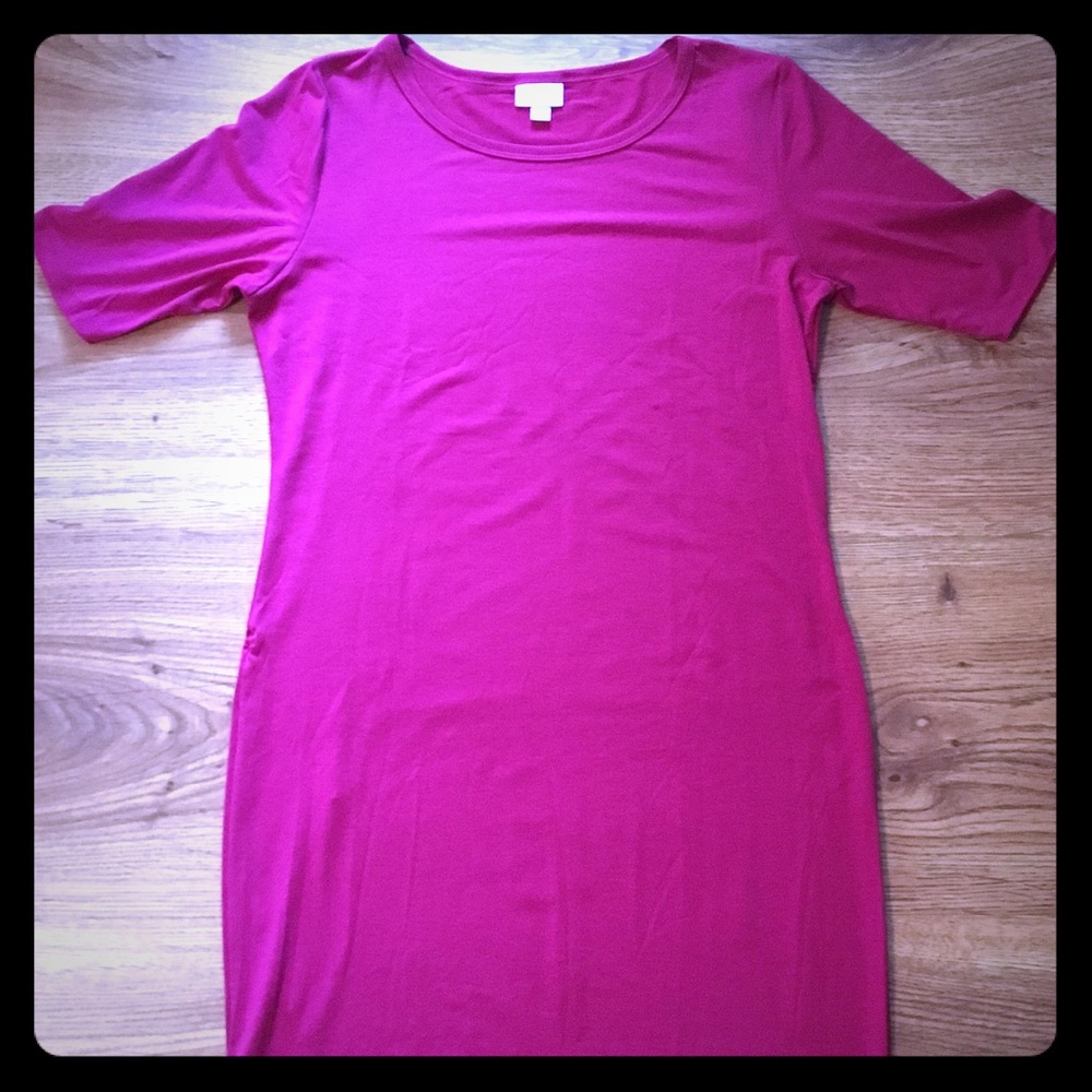 LuLaRoe Julia dress pink size large